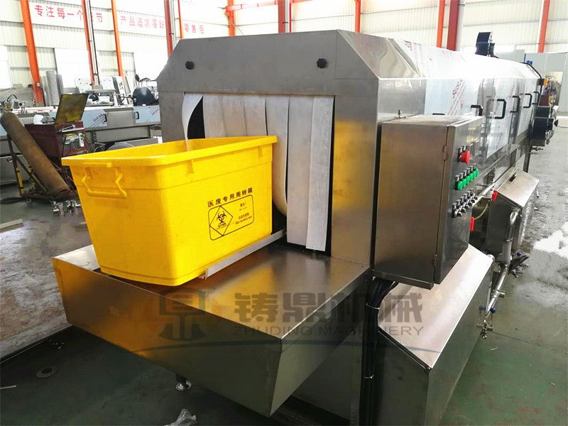 高壓噴淋多段清洗醫(yī)療廢物箱清洗消毒機(jī)